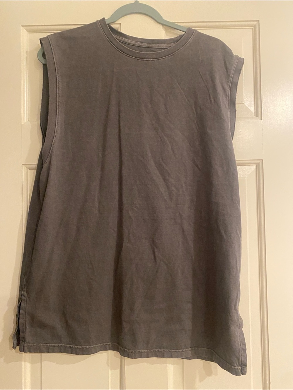 aerie Charcoal Crewneck Tee with Ribbed Collar